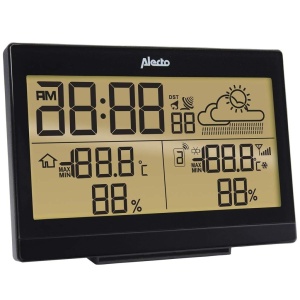 Statie Meteo Alecto WS-2300 cu Display Mare, Sensor Wireless, Alarma de Inghet, Negru - Img 3