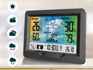 Statie Meteo BERDSEN BD-901 cu Display, Masurare Temperatura Interioara si Exterioara, Alarma Snooze, Negru - Img 8