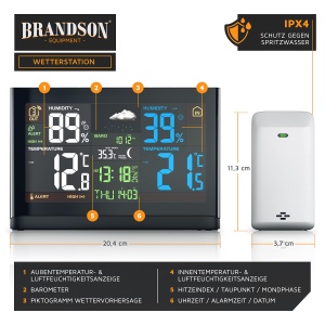 Statie meteo Brandson Funk cu display LCD color si senzor extern - Img 2