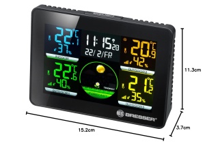 Statie Meteo Bresser 7000023 cu 3 Senzori Exteriori, Display Colorat, Masurare Temperatura si Umiditate - Img 8