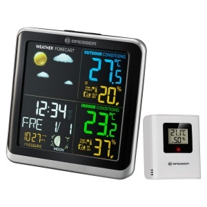 Statie Meteo Bresser ClimaTemp TB cu Display Colorat si Senzaori Exteriori, NegruGri