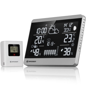 Statie Meteo Bresser ClimateTemp NDH-NEO, Display Elegant, Culoare ArgintieNeagra, Cu Senzor Exterior