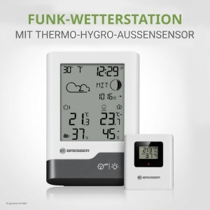 Statie Meteo Bresser cu Sensor Exterior, AlbGri, Temperatura si Umiditate - Img 2