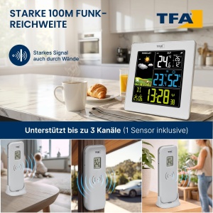 Statie meteo digitala TFA Dostmann SUN2, afisaj colorat, senzor exterior - Img 5