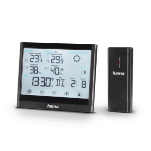 Statie meteo Hama Full Touch cu senzor extern afisaj digital negru