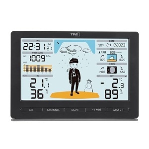 Statie meteo TFA Dostmann METEO JACK 35109701 cu senzor extern afisaj digital negru - Img 3