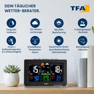 Statie Meteo TFA Dostmann SPRING cu Sensor Exterior, Display Colorat - Img 3