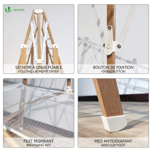 Stativ pentru rufe VOUNOT, model klappbar, lungime 24 m, din otel inoxidabil - Img 3