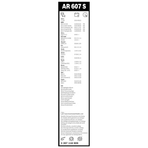 Stergatoare parbriz Bosch Aerotwin AR607S, lungime 600mm475mm, set pentru masini - Img 3