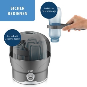 Sterilizator de biberon reer VapoMat S, capacitate 6 biberonase, culoare antracit - Img 3