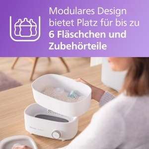 Sterilizator si uscator biberoane Philips Avent Premium SCF29300 capacitate 6 biberoane eliminare 999 bacterii - Img 6