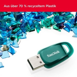 Stick USB SanDisk Ultra Eco 128 GB, viteza de citire 100 MBs, reciclabil - Img 2