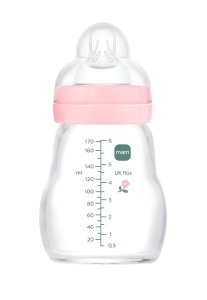 Sticla de alimentare MAM Feel Good, 170 ml, roz, cu tetina din silicon
