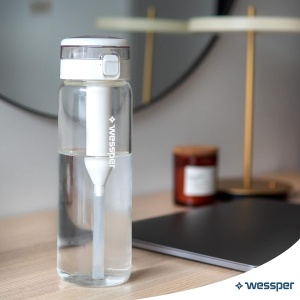Sticla de Apa Wessper Clarti 680ml cu Filtru Activ, Borosilikat, Transparent - Img 8