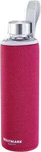 Sticla de Apa Westmark Viva, 550 ml, Sticla din Sticla cu Husa, Rosie