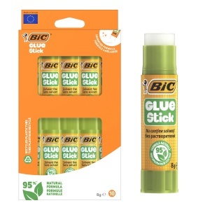 Sticla de lipit BIC 8 g, 10 buc, formula 95 naturala, ambalaj reciclat