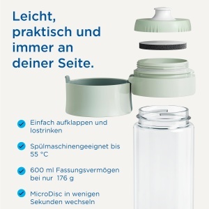 Sticla filtranta BRITA Model Vital 600ml, 2x MicroDisc Filtru, BPA-free - Img 4