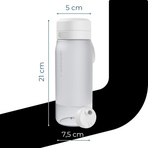 Sticla filtranta Wessper B2 Tritan 500ml, filtrare Actitex, alba - Img 4