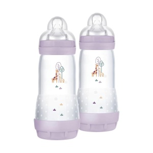 Sticla pentru bebelusi MAM Easy Start 320 ml, set 2 buc, anti-colici, lila