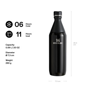 Sticla termica Stanley 1913 All Day Slim 0.6L, inox, negru, izolare 6 ore - Img 2