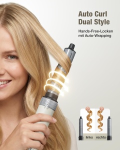 Stilizer de par 6-in-1, 110000 RPM, alb, cu accesorii pentru ondulare si indreptare - Img 3