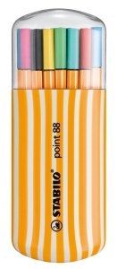 Stilou cu cerneala STABILO point 88, 0.4 mm, 20 culori, cutie