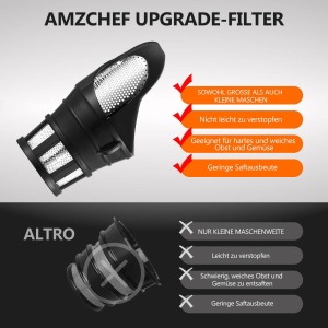 Storcator de fructe si legume AMZCHEF, 150W, 2 viteze, 80mm, alb - Img 3