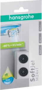 Strainer apa hansgrohe 13182000, set 2 buc, M24x1, economisire apa 5 lmin
