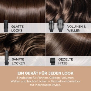 Styler cu aer cald Severin S-Style WL 0684, 1500W, 5-in-1, compact, antracit - Img 4