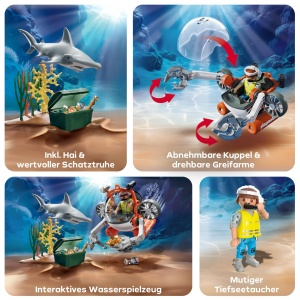 Submarin PLAYMOBIL 71860 cu accesorii si figura, pentru copii de la 4 ani - Img 4
