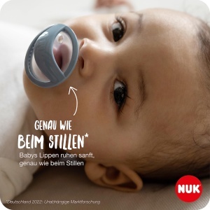 Sucea pentru bebelusi NUK MommyFeel 0-9 luni Silicon BPA-free Greige Sandstone 2 bucati - Img 5