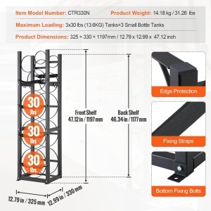Suport cilindri VEVOR 1279 x 1299 x 4712 inch otel carbon capacitate 30 lbs - Img 7