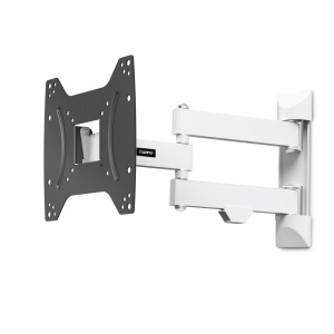 Suport de perete TV Hama pivotant, pliabil, extensibil (suport TV de perete 19-48 inch, VESA 75x75 pana la VESA 200x200, pana la 20 kg, 3 articulatii, cu dibluri Fischer si instructiuni de montaj) alb-negru
