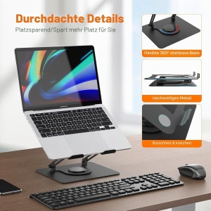 Suport Laptop GRIFEMA GB1050, Ajustabil, Faltabil, Negru - Img 4