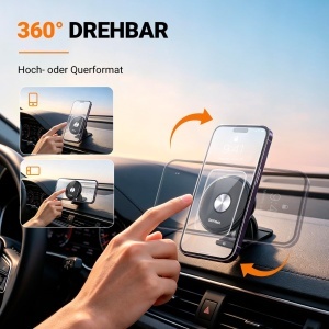 Suport magnetic pentru telefon GRIFEMA, 2 in 1, rotire 360, compatibil MagSafe - Img 6