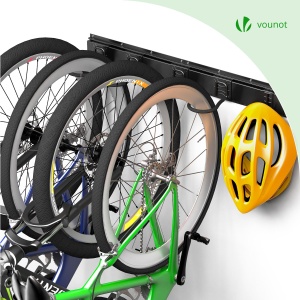 Suport pentru biciclete VOUNOT, metal, 4 biciclete 2 caschi, negru - Img 6