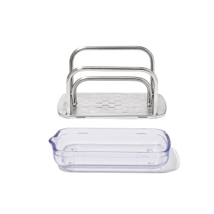 Suport pentru burete din inox OXO, model 13113100, negru, spalabil in masina de spalat vase - Img 7