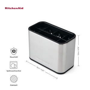 Suport pentru Perii de Bucatarie KitchenAid din Otel Inoxidabil 7 Compartimente Design Perforat - Img 3
