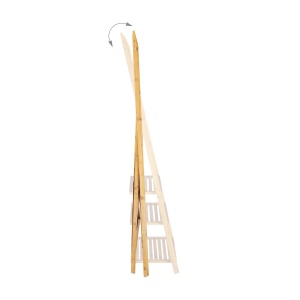Suport pentru prosoape din bambus Relaxdays, 3 stangi, 3 rafturi, 4 carlige - Img 6