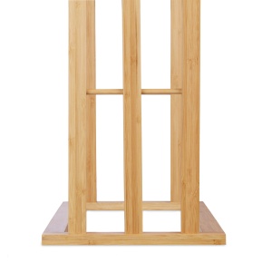 Suport pentru prosoape Relaxdays, 3 brate, bambus, 84x48x26 cm, design modern - Img 4