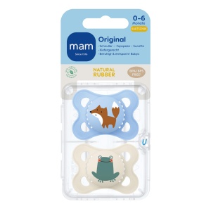 Suport pentru suzete MAM Original 0-6 luni din cauciuc natural 2 bucati - Img 2