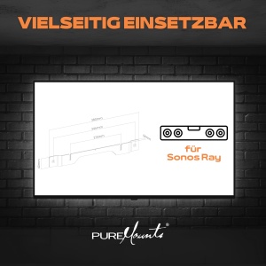 Suport perete pentru boxe PureMounts pentru Sonos Ray, capacitate 2kg, negru - Img 4