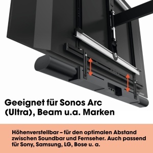 Suport premium soundbar Vogels, compatibil Sonos Arc, Beam, Playbar, 6.5 kg, anti-vibratii - Img 3