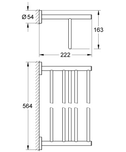 Suport prosoape GROHE Bau Cosmopolitan, metal, crom, 564 mm - Img 4