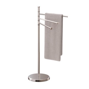 Suport prosoape Relaxdays, 3 stangi mobile, inox, 85,5 x 42 x 22 cm