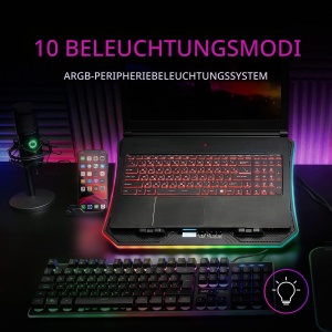 Suport Racire Laptop Mars Gaming MNBC6, ARGB, 3 Ventilatoare, 19 Inch - Img 3