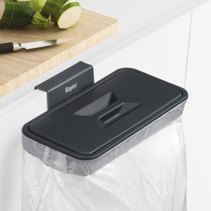Suport sac de gunoi Rayen pentru usa cu capac gri inchis 245x135x55 cm - Img 4