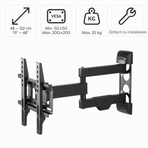 Suport TV Hama, 19-50 inch, negru, inclinabil si rotativ, 25 kg - Img 2