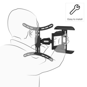 Suport TV Hama, negru, pentru televizoare 32-65 inch, inclinabil si rotativ, capacitate 35kg - Img 5