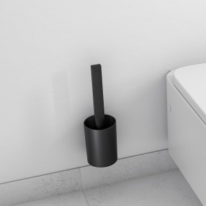 Suport WC cu peri si recipient hansgrohe WallStoris, negru mat, montare flexibila - Img 2